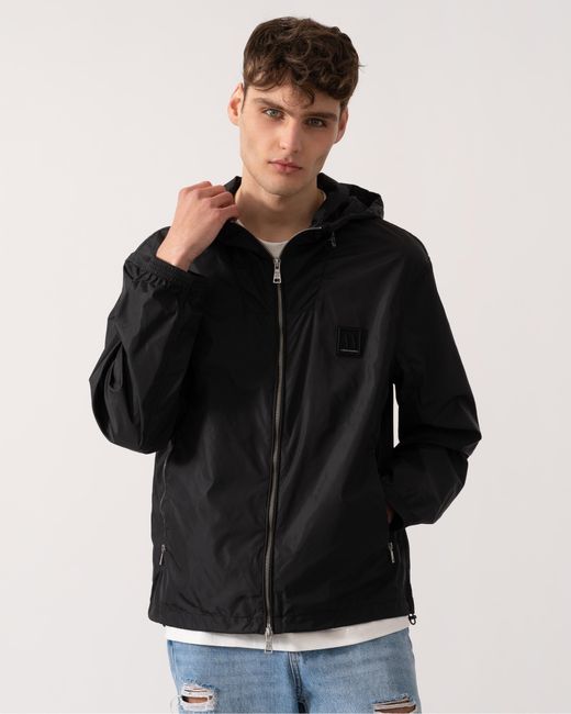 ARMANI EXCHANGE Black Windbreaker for men