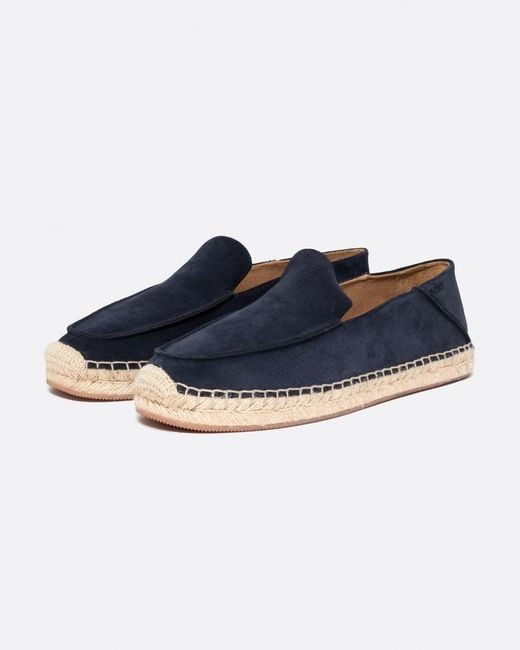 Boss Blue Madeira Slip-on Suede Espadrilles With Jute Sole for men