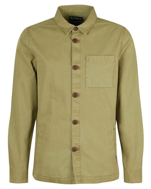 Barbour Green Washed Overshirt for men