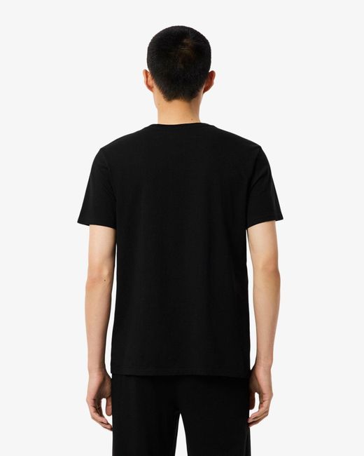 Lacoste Black 3-Pack Cotton Crew Neck T-Shirts for men