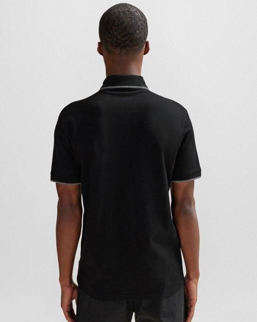 Boss Black Passertip Short Sleeve Polo Shirt With Tipped Collar for men