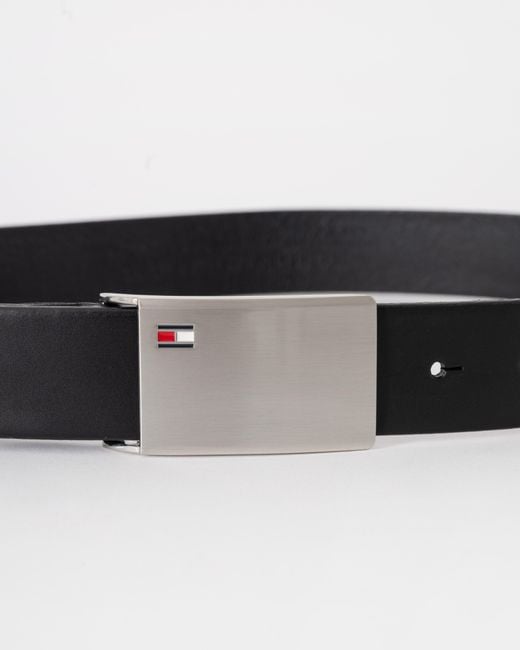 Tommy Hilfiger Black Th Plaque Adjustable Belt 3.5Cm for men