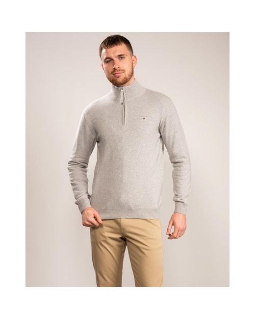 gray half zip