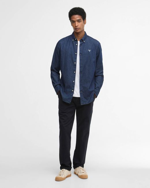 Barbour Blue Denim Crest Tailored Shirt for men