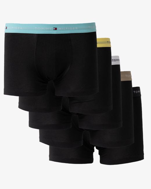 Tommy Hilfiger Black 5-Pack Logo Waistband Trunks for men