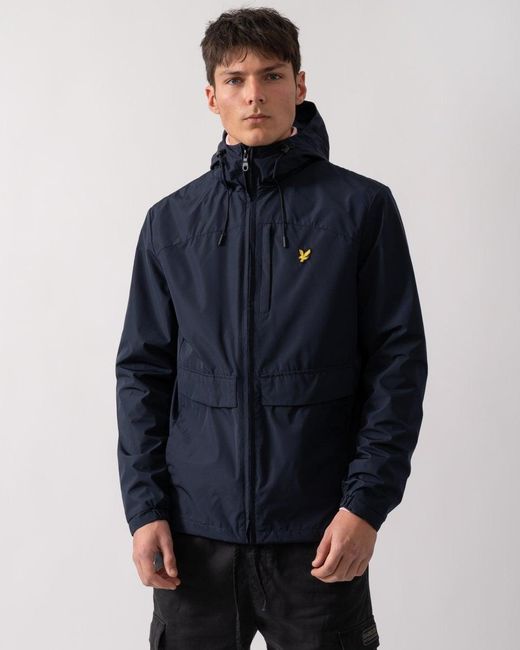Lyle & Scott Blue Lyle & Scott Lightweight Hooded Zip Through Jacket for men