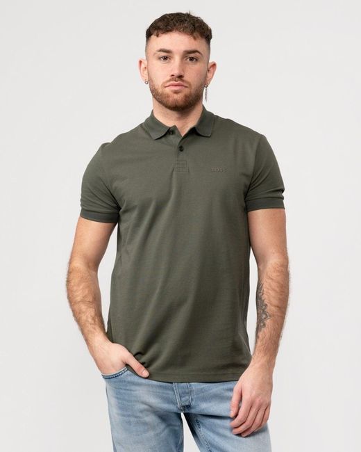 BOSS Pio 1 Short Sleeve Polo Shirt in Green for Men Lyst UK