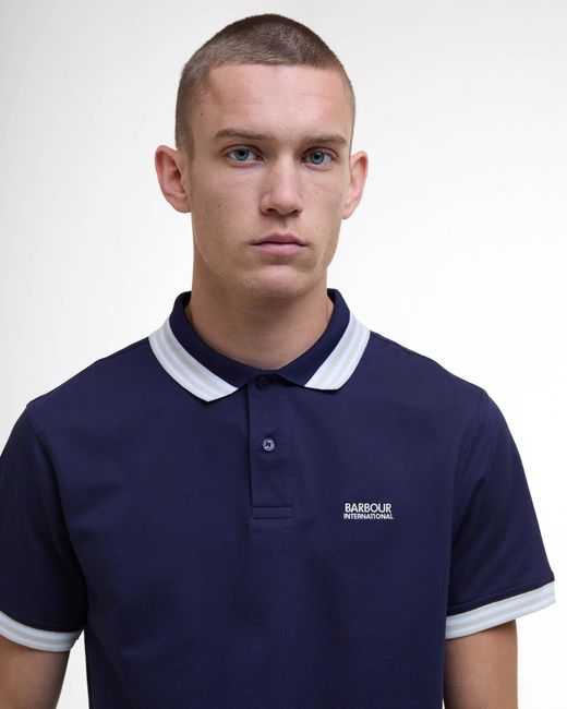 Barbour Blue Caleb Multi Polo Shirt for men