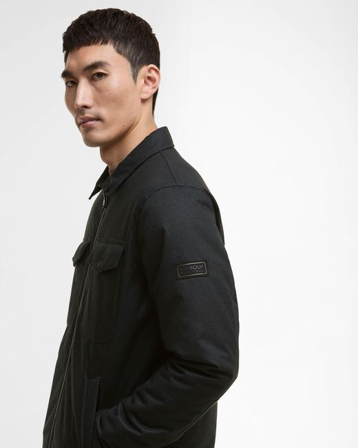 Barbour Black Check Distill Quilted Jacket for men