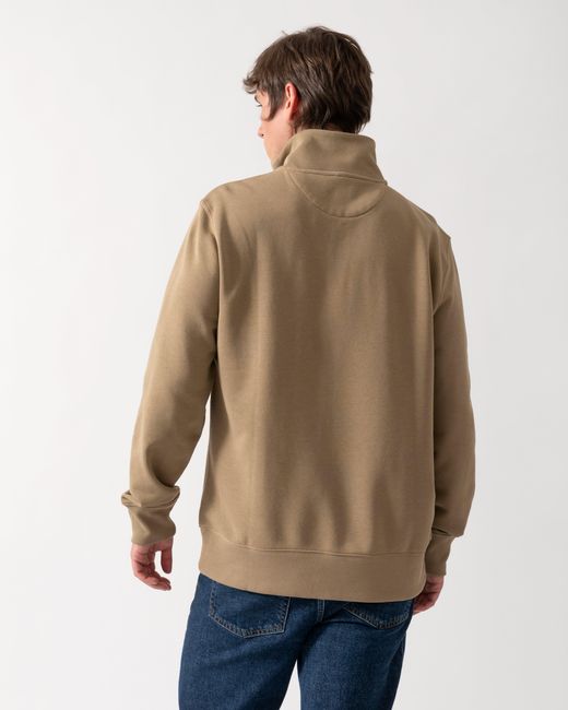Gant Natural Regular Fit Shield Logo Half Zip Sweatshirt for men