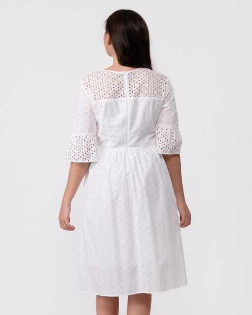 Boss White Boss Casual Abroidita Dress