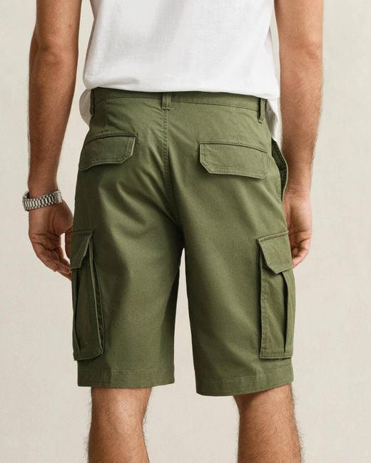Gant Green Regular Fit Classic Cargo Shorts for men