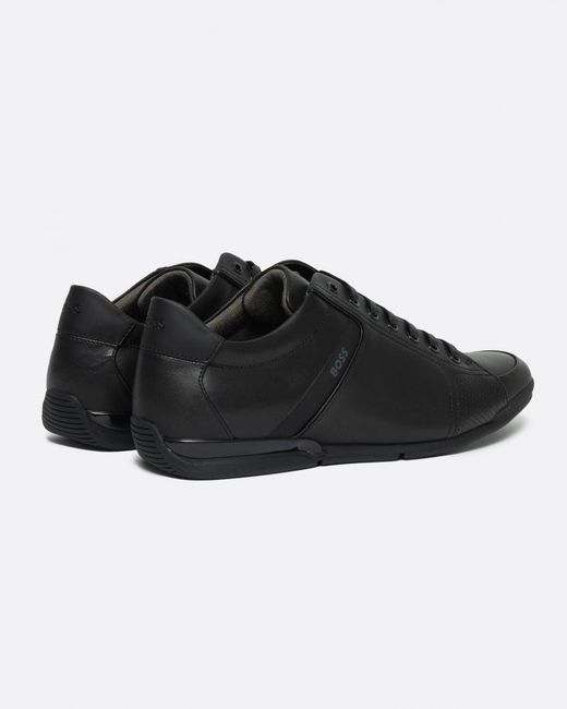 Boss Black Saturn Leather Lux Low Profile Trainers for men