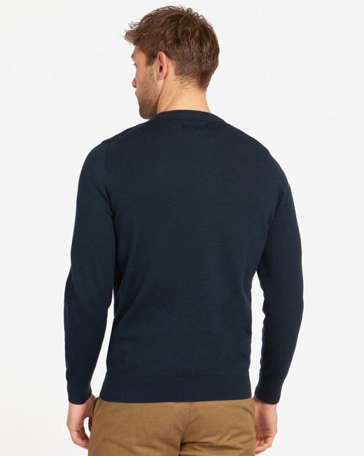 Barbour Blue Pima Cotton Crew Sweatshirt for men