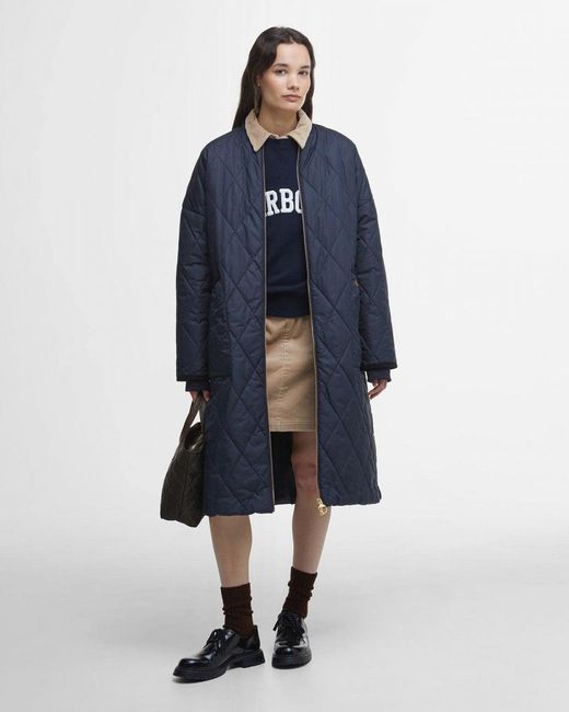 Barbour Blue Rhea Quilted Coat