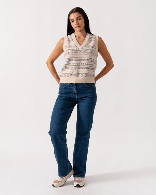 Joules Gray Islay V-Neck Knit Tank Top
