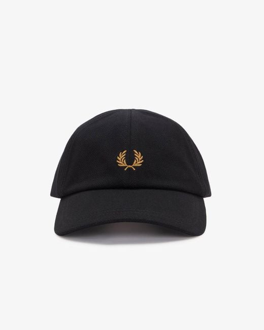 Fred Perry Black Pique Classic Cap for men