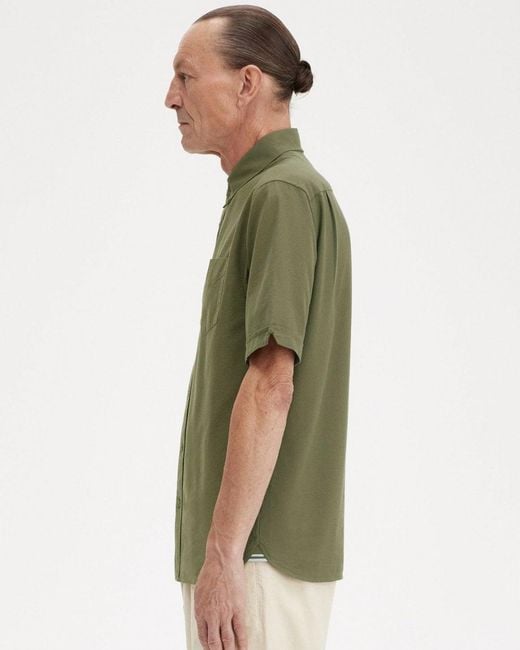 Fred Perry Green Short Sleeve Oxford Shirt for men