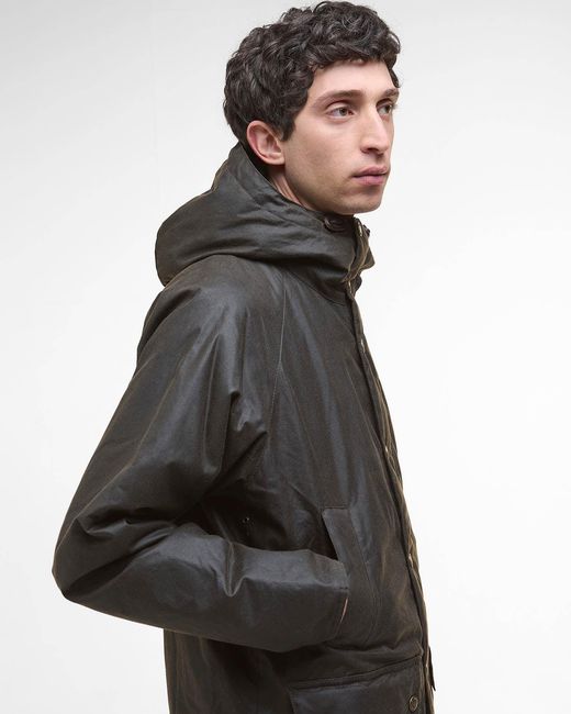 Barbour Black Bedale Wax Parka for men