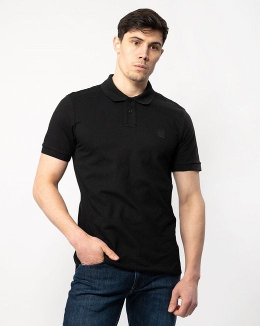 Boss Black Passenger Stretch-cotton Slim-fit Polo Shirt With Logo Patch Nos for men