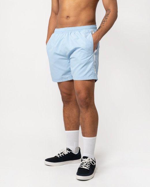 Boss Blue Dolphin Quick-dry Swim Shorts With Logo Details for men