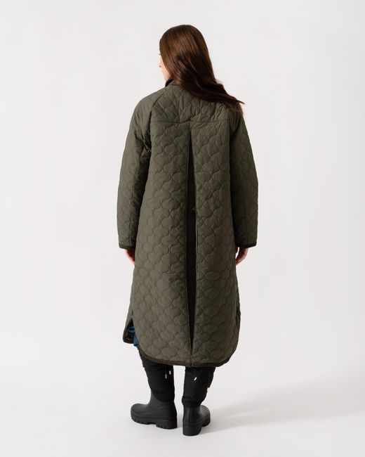 Hunter Green Fionn Long Quilted Jacket