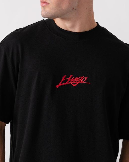 HUGO Black Dlogotee T-Shirt 001, Size: L for men