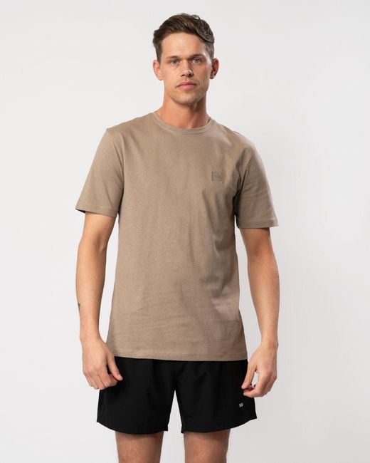 Boss Natural Tales Cotton-jersey T-shirt With Logo Patch for men