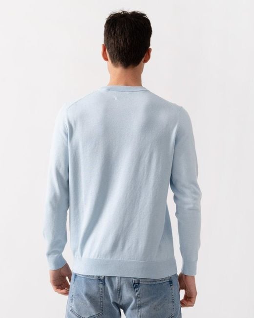 Gant Blue Classic Cotton Crew Neck Jumper for men