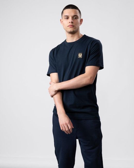 Belstaff Black Short Sleeved Logo Patch T-Shirt for men
