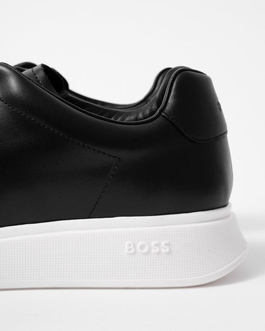 Boss Black Bulton Runn Polished Leather Trainers With Rubber Outsole Nos for men