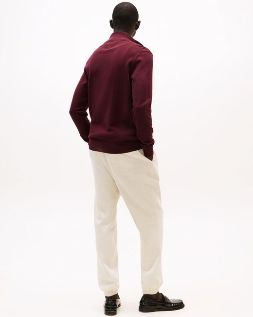Tommy Hilfiger Red Essential Cotton 1/4 Zip Mock Sweatshirt for men