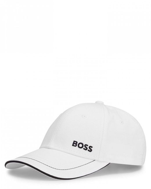 Boss White Cap-1 Cotton-Twill Cap With Logo Detail Nos for men