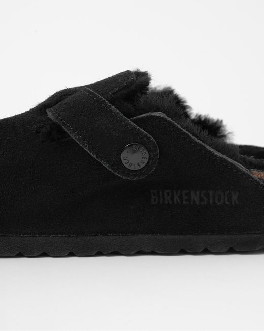Birkenstock Black Boston Sheepskin Clogs, Size: Uk 5
