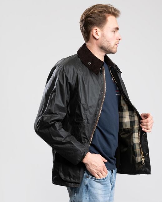 Barbour Gray Bedale Wax Jacket for men