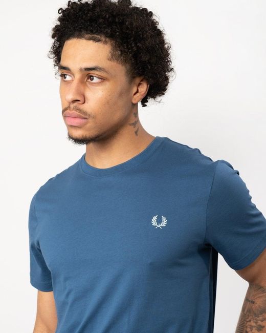 Fred Perry Blue Crew Neck for men