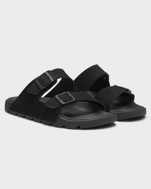 Boss Black Surfley Twin-Strap Slides With Branded Buckles for men