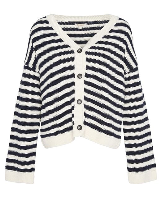 Barbour White Sandgate Knitted Cardigan