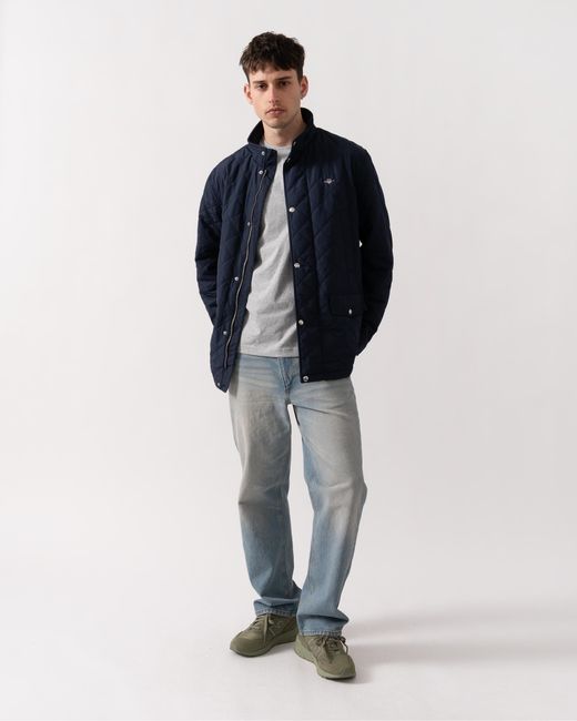 Gant Blue Quilted Windcheater Mid Jacket for men