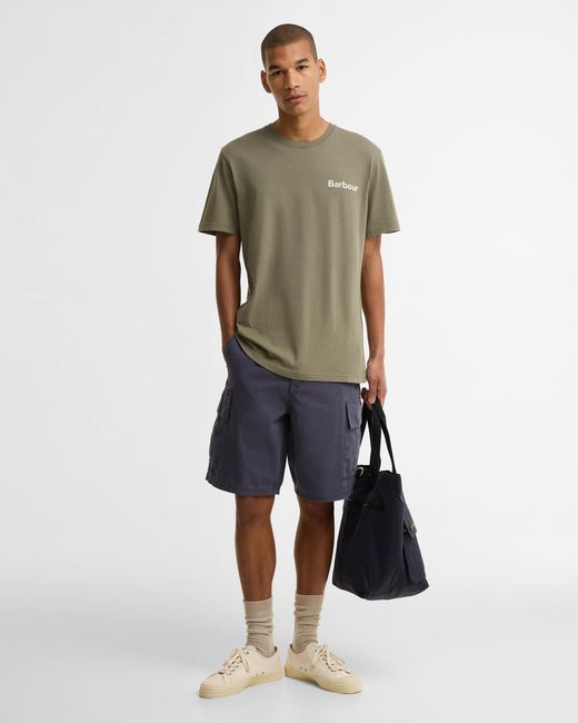 Barbour Green Dearham Tailored Graphic T-Shirt for men