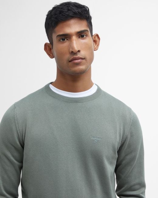 Barbour Gray Pima Cotton Crew Sweatshirt for men