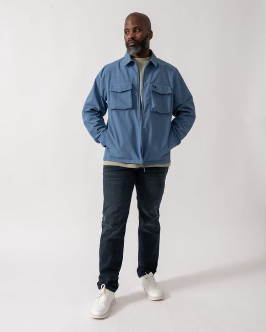 Fred Perry Blue Ripstop Pocket Overshirt for men