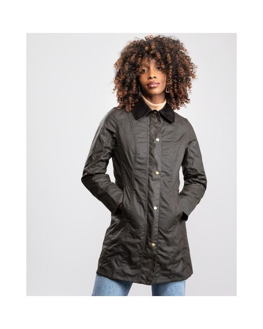 Barbour Belsay Wax Ladies Jacket in Green | Lyst Australia