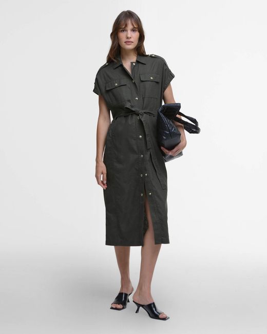 Barbour Black Harlow Midi Dress