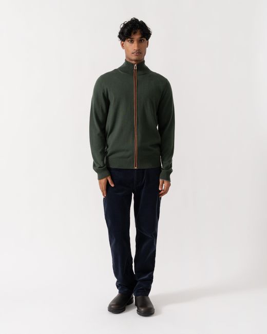 Paul Smith Green Ps Full Zip Funnel Neck Sweater for men