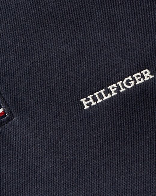 Tommy Hilfiger Blue Monotype Honeycomb Quarter-Zip Sweatshirt for men