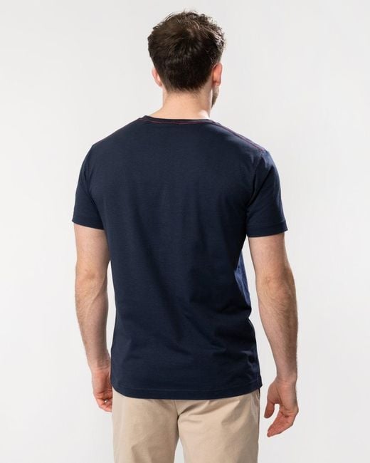 Gant Blue Short Sleeve Contrast Logo for men