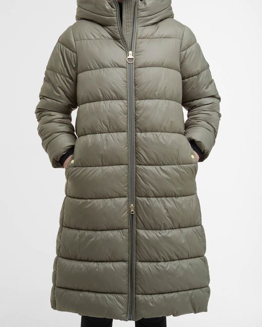 Barbour Gray Olivios Longline Puffer Jacket