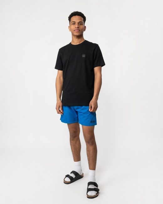 Boss Black Tales Cotton-Jersey T-Shirt With Logo Patch Nos for men
