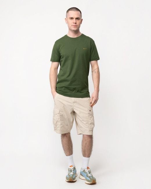 Gant Green Short Sleeve Contrast Logo for men